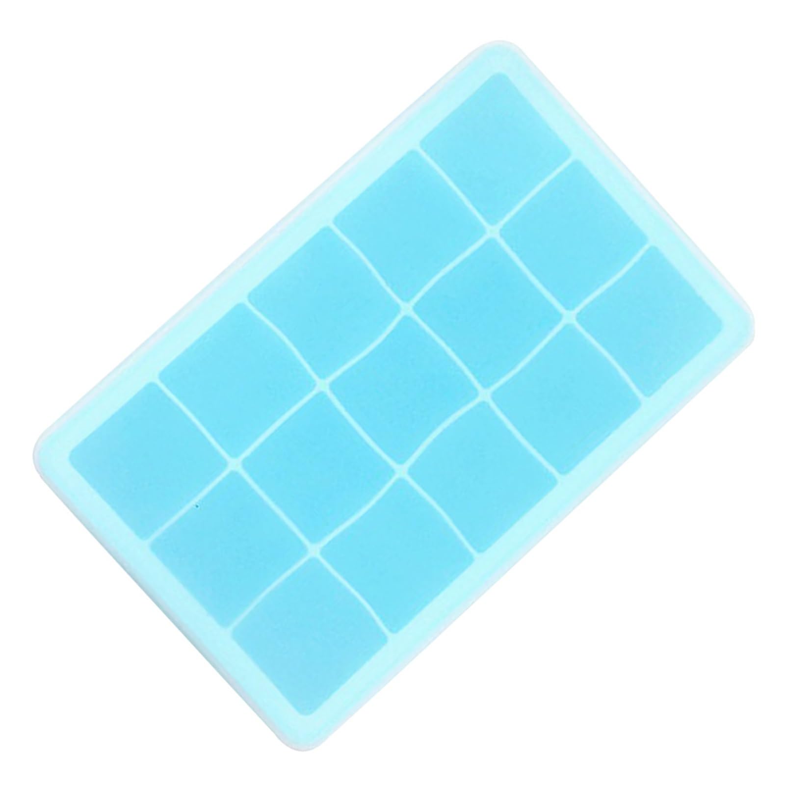 Bandeja de Cubitos de Hielo Silicona 15 Agujeros Cubo Grande Bandeja Cuadrada Grande Molde Fabricante de Moldes Accesorios de Cocina (Color : Blue)