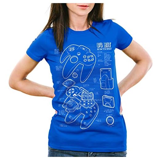 style3 N64 Controller blåpaus dam t-shirt 64-bitars tv-spel