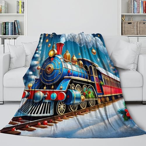 Couverture de lit train à vapeur plaid canapé microfibre chaude douce 127x152 - 5