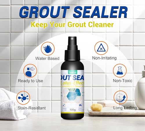 Grout Sealer 7OZ, Clear Grout and Tile Sealer Spray for Wall, Shower, Kitchen, Non-Toxic Tile Sealer Spray, Grout Sealer for Stone, Bathroom, Marble Floor, Fast Dry & Long Lasting & Waterproof - Image 3