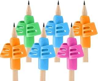 Hilelife Pencil Grips for Children - 6 Pack Pencil Grips for Kids Handwriting, Ergonomic Writing Training Aid Correction Silicon Gel Pencil Grip for Children Preschoolers (6 Pack)