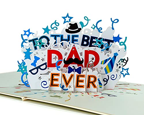 CUTPOPUP Best Dad Text, Carte fete des peres, Carte pop-up pour la fête des pères, fête des pères, carte de vœux d'anniversaire 3D (au meilleur papa de tous les temps)