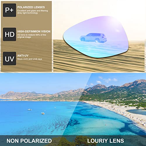 Louriy Flat Top Polarized Sport Sunglasses Men Vintage Square Shield Cycling Running Fishing Golf Hiking Sport Glasses Tr90 #TOP5