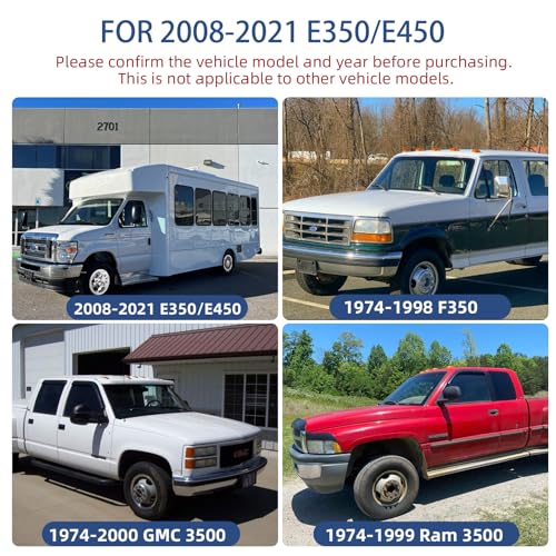 Image of 16 Wheel Simulators,8 Lug Stainless Steel RV Hubcaps,Polished Surface,Snap On Wheel Cover Compatible with1974-2000 GMC 3500, 1974-1998 Ford F350, 2008-2025 E350 /E450 Van, 1974-1999 Dodge Ram 3500