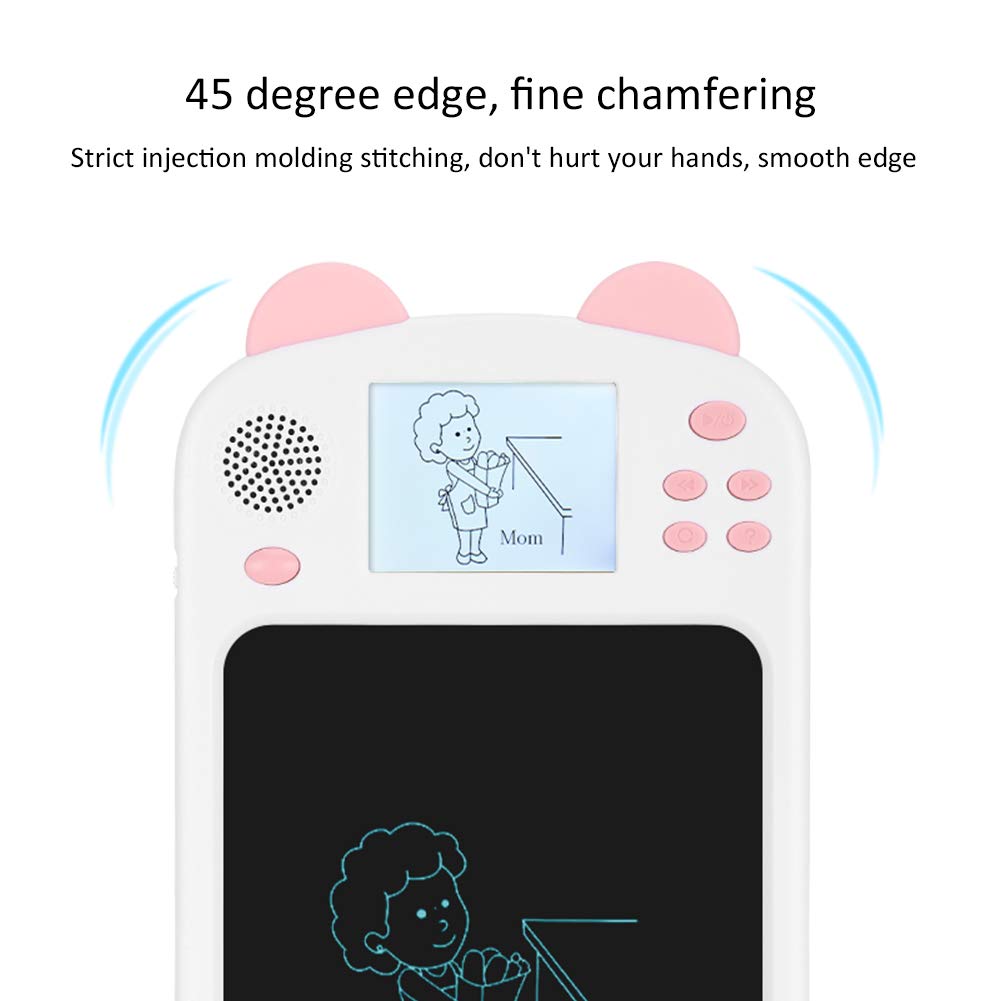 Pizarra LCD para Niños 8.5 Pulgadas Tableta de Dibujo Electrónica con Protección Ocular, Sensible a la Presión, Sin Luz Azul, Transmisión de Voz para Aprender Inglés (PINK)