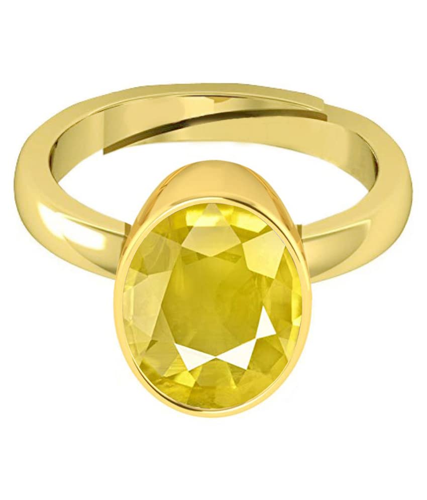 Bague saphir jaune Pukhraj 11,25 Ratti pour homme et femme, taille Small