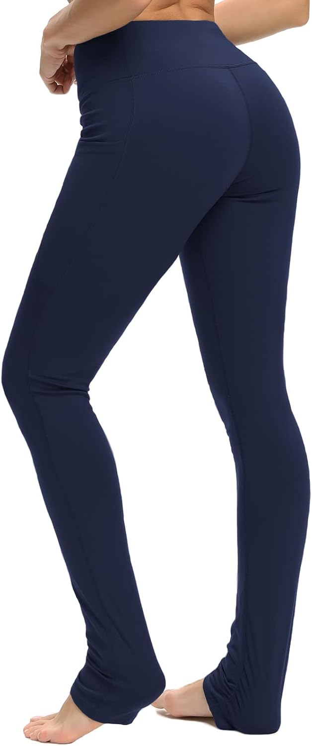 SEVEGO Women's Extra Long Yoga Leggings with Pockets Over The Heel Stacked Legging Barre Dance Athletic Pants - Image 2