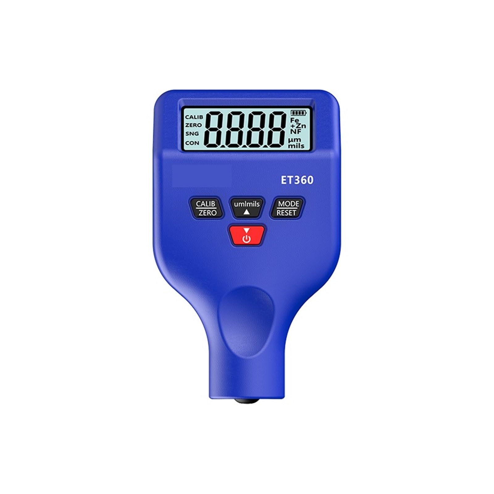 Medidor de espesor de pintura, ET360 Medidor de espesor magnético Luz fondo Probador pintura automóvil 0-1500um Trabajo a baja temperatura(Nero)