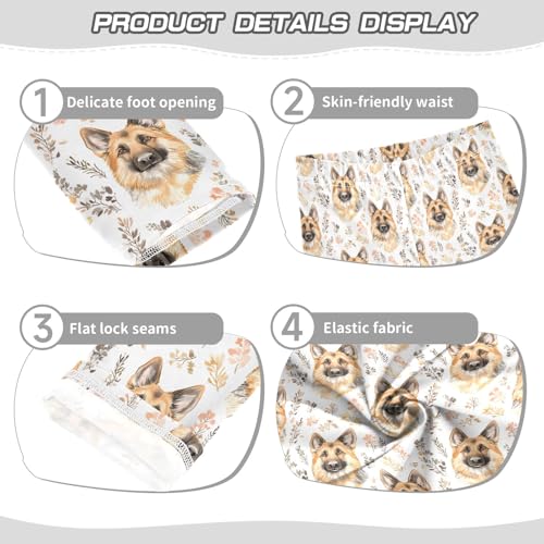 senya Girls Printed Leggings Yoga Pants German Shepherd Pattern for Kids in 4t to 10 Years, 4T3