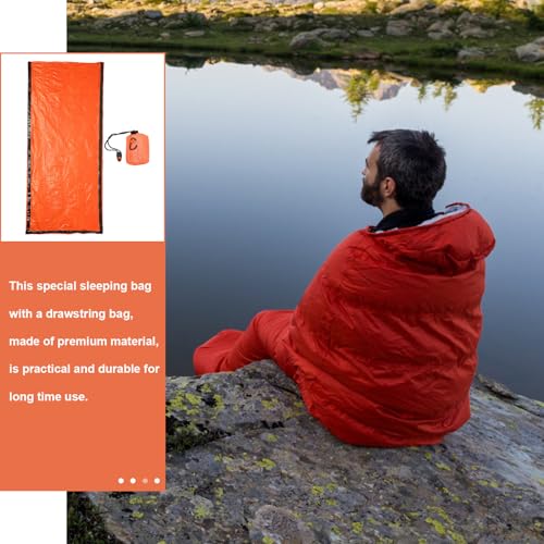 Kit de supervivencia compacto y liviano OSOLADY con film de aluminio PE, bolsa de almacenamiento con cordón y silbato para camping al aire libre miniatura 4