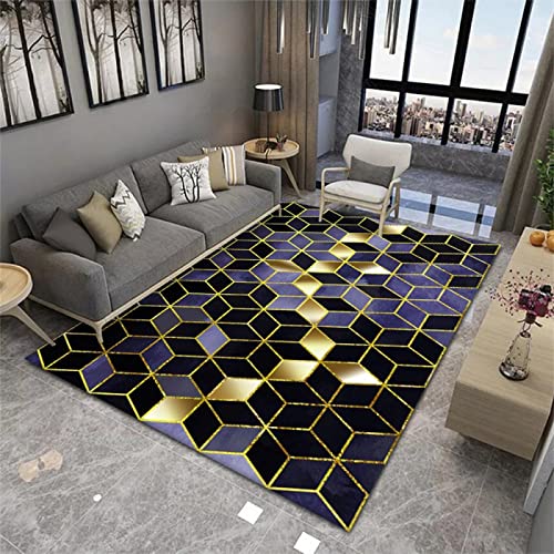 Tapis de chambre de conception géométrique doux pourpre tapis lavable rectangulaire - 2