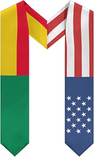 Benin Beninese Untid States Flag Graduation Stole Class of 2026 for Men Women Sash Lightweight V-neck Shawl for High School University Students Teachers