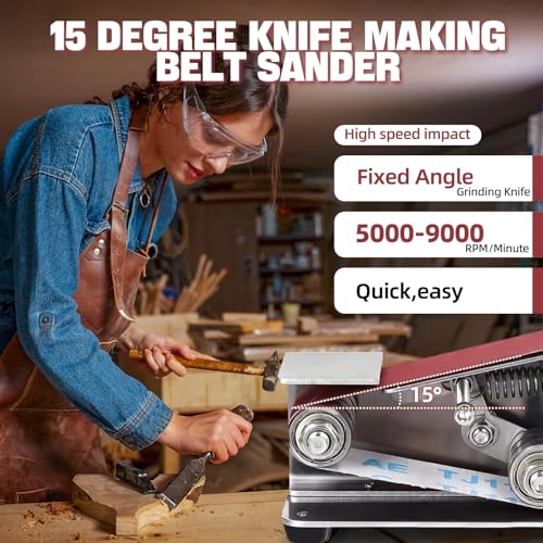3-In-1 Mini Belt Sander & Bench Belt Grinder - Compact Electric Grinder for Wood, Jewelry, Metal, DIY Crafts | Adjustable Speed Polishing Sanding Machine with Low Noise - Image 6