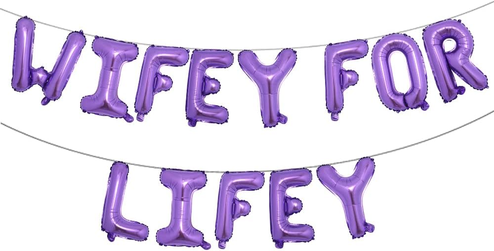 Multicolor Bridal Shower Balloons Bachelorette Party Decorations Wifey for Lifey