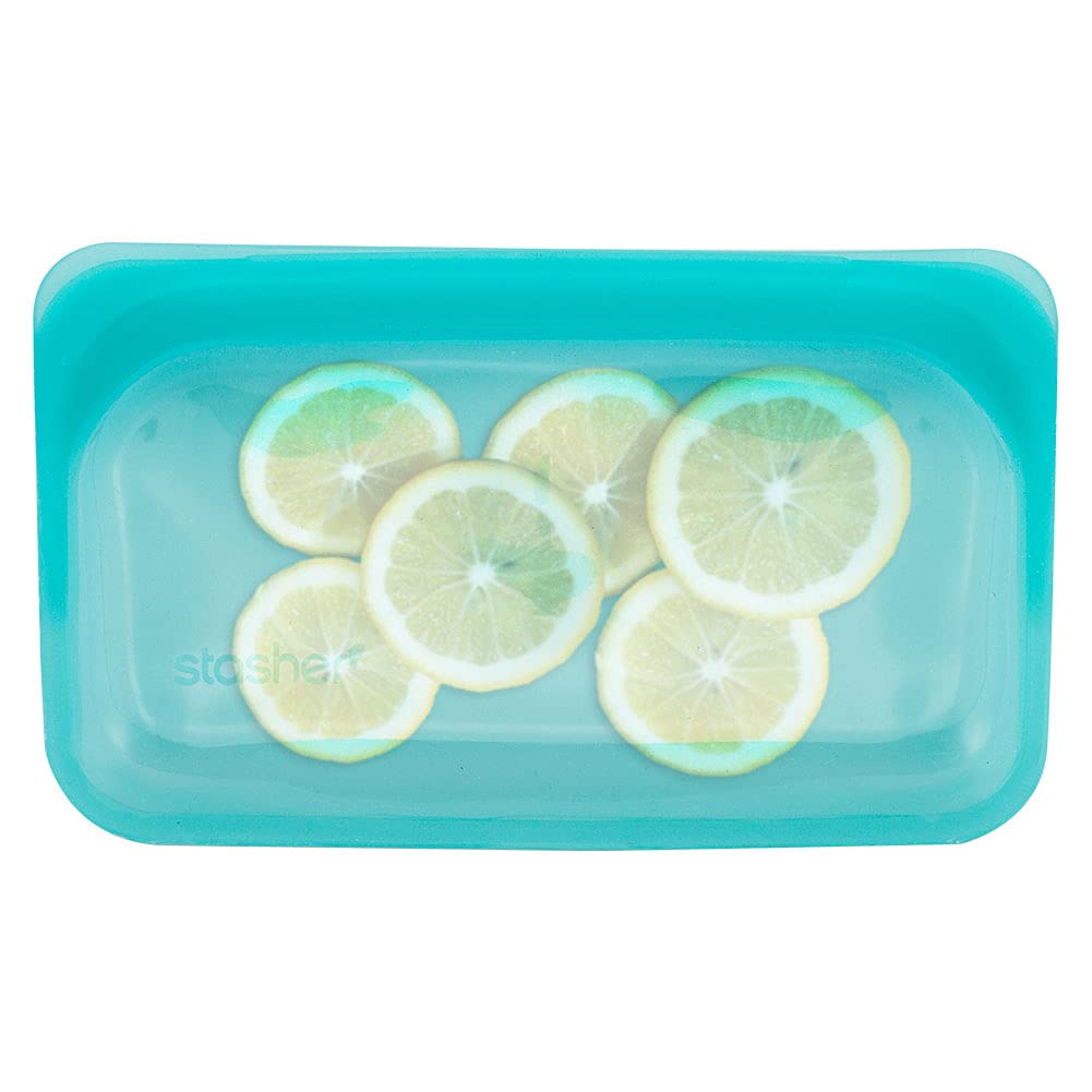 [ スタッシャー ] Stasher シリコーンバッグ スナック Sサイズ 293.5mL 食品 保存袋 アクア Aqua 電子レンジ オーブン 耐熱  冷凍 Snack 293.5ML/9.9oz STMK02 [並行輸入品]