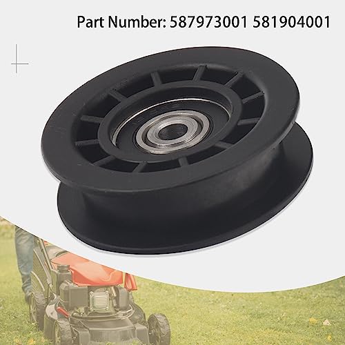 BERPSE 587973001 Lawn Mower Idler Pulley Compatible with Husqvarna & Poulan 22\" Walk Behind Mowers, Fits HU725AWDHQ HU775AWD HU800AWD Lawn Mower, Replaces 581904001 (1)