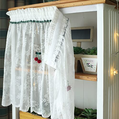 Cenefa de cortinas de encaje vintage para cocina y estantes chic 2