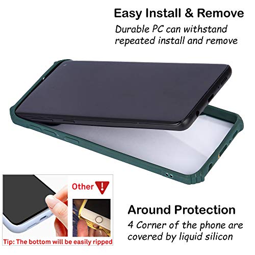 Image of LIRAMARK Transparent Clear Shock Proof Back Cover Case Designed for Samsung Galaxy S10 Plus - (Pine Green)