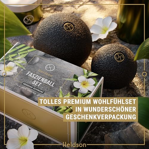 HELDSON® Premium Faszienball klein 2er Set [6cm & 8cm] - Faszien Ball hart - Faszienball für Füße - Massage Ball um Verspannungen in Nacken, Schulter zu lösen - Faszienkugel - Massageball Rücken