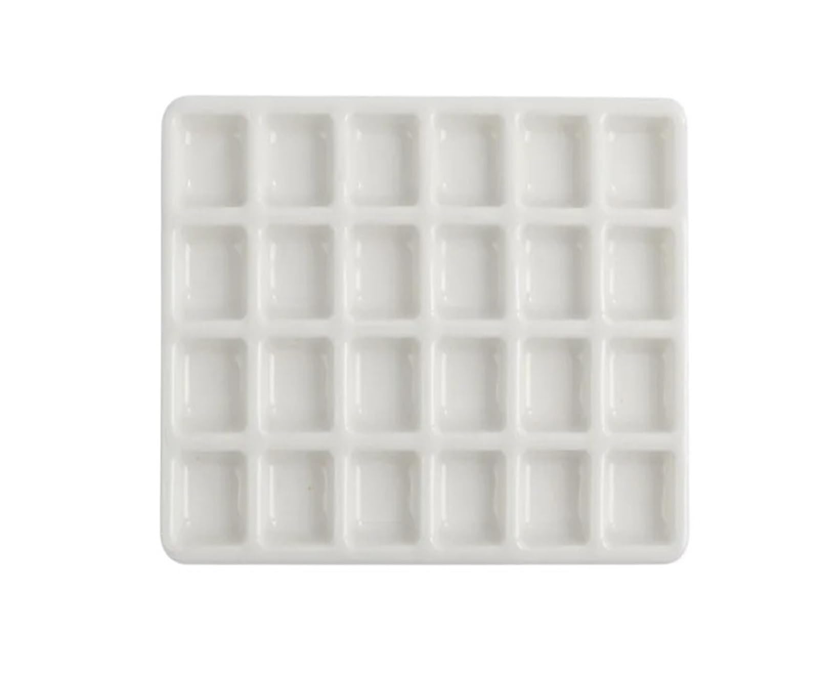 Empty Ceramic Watercolor Palette 18/24 Grid Pigment Tray Artist Travel Painting Colour Mixing Portable Art Supplies For Painting(24 grid)