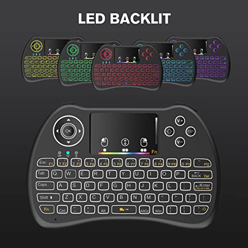 2.4G Backlit Mini Wireless Keyboard With Touchpad, Rechargeable Lightweight Portable Wireless Keyboard Controller With Usb Receiver Remote Control For Smart Tv, Tv Box, Xbox, Tablets, Pc, Mac, Ps3/4 #TOP2