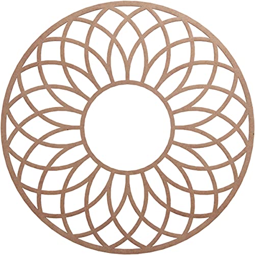 Image of Ekena Millwork 36 inchOD x 12 1 /4 inchID x 3 /8 inchT Cannes Wood Fretwork Pierced Ceiling Medallion, Wood (Paint Grade)