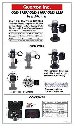 Quarton Qlm-1125 Laser Module Mount Holder, 6Mm To 12.5Mm #TOP7