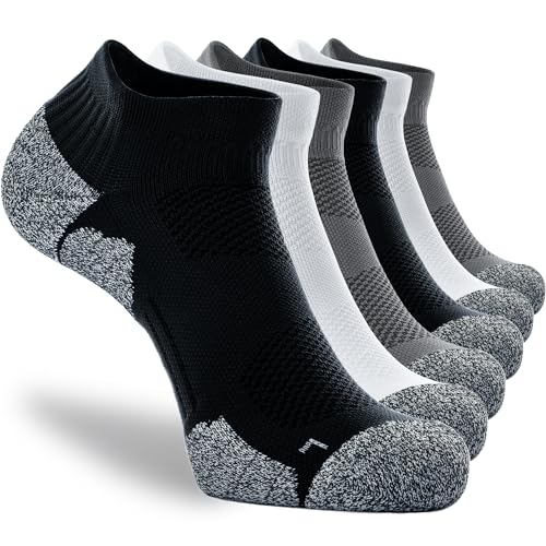 CWVLC Unisex Cushioned Compression Athletic Ankle Socks Multipack