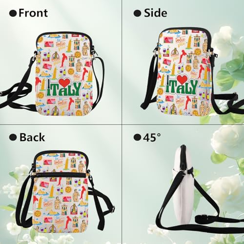 WZMPA Italy Travel Crossbody Bag Italy Souvenir Gifts Italy Culture Shoulder Bag Italy Vacation Merchandise4