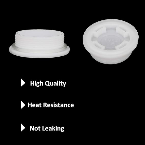 2 Bung Cap Fine Thread Plastic Drum Plug with Gasket for 55 Gallon Poly Drum (6 Pack)