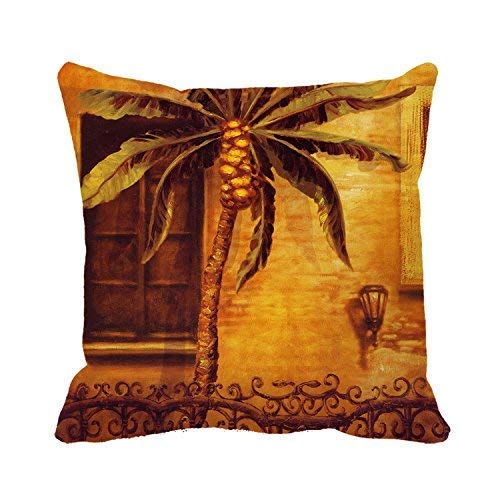 HQSL Pillow Case Cover, Decorative Pillowcases Pillow Cases Sofa Cushion Cover Home Decor,18"x18" Canvas Oil Coconut Tree