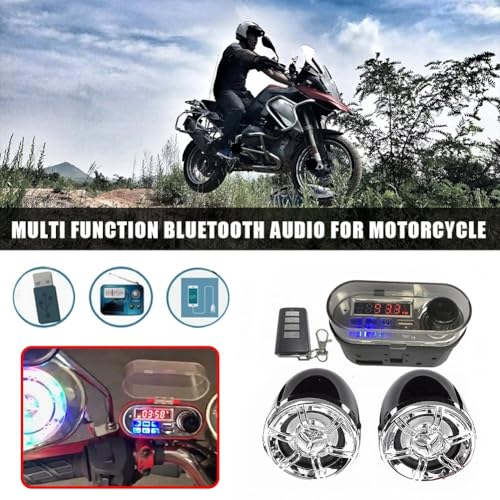 Haut-parleur audio de moto 12V étanche avec chargeur intégré et télécommande