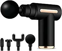 Massageador Elétrico Pistola Muscular Profissional Recarregável 4 Ponteiras Massagem Relaxante Alívio Dores Pós-Treino Miofascial Fitness Corpo Inteiro Esportivo Portátil Silencioso Premium