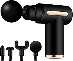 Massageador Elétrico Pistola Muscular Profissional Recarregável 4 Ponteiras Massagem Relaxante Alívio Dores Pós-Treino Miofascial Fitness Corpo Inteiro Esportivo Portátil Silencioso Premium