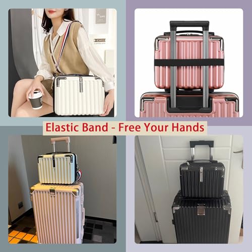 Mini Suitcase Hard Shell Makeup Bag Travel Cosmetic Case Portable Makeup Luggage with Shoulder Strap for Women Dark Grey4