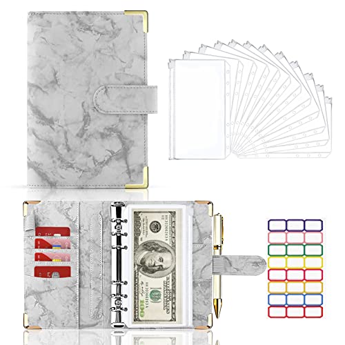 Classeur de budget, classeur de budget avec enveloppes à fermeture éclair, enveloppes de trésorerie pour la budgétisation, organiseur d'argent pour l'argent… (Grey) Cover