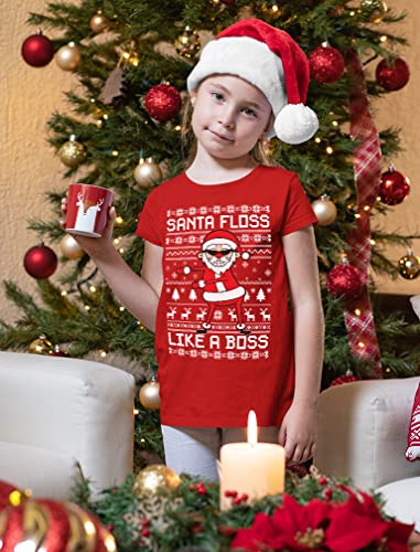 Tstars Santa Floss Dancing Kids Christmas Shirt Funny Holiday Ugly Xmas Sweater T-Shirt for Youth Boys Girls2