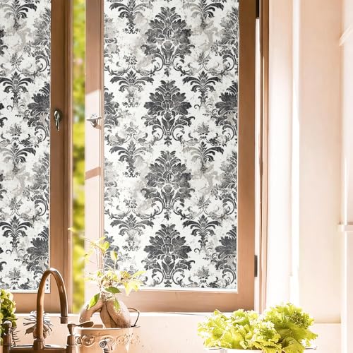 Vinilo Decorativo para Ventanas 15.7x118 pulgadas Blanco y Negro miniatura 1