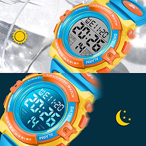 Image of Kids Watch,Boys Watch for 3-15 Year Old Boys,Digital Sport Outdoor Multifunctional Chronograph LED 50 M Waterproof Alarm Calendar Analog Watch for Children with Silicone Band,Kids Gift