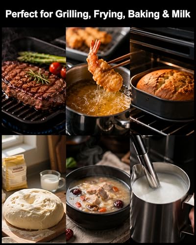 Image of Charmline 0.5 Sec Instant Read Meat Thermometer Digital, 180 Auto-Rotating Display LED, Food Thermometer for Cooking, Baking and Grilling, Dual Battery Design for Longer-Lasting Performance
