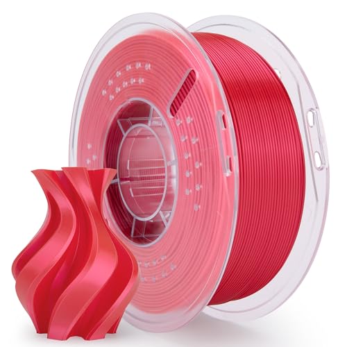 ELEGOO Silk PLA Filament 1.75mm Silk Rot 1kg, Glänzendes Metallic 3D-Druckerfilament PLA Mit Hoher Maßhaltigkeit, 1KG Spule Für Die Meisten 3D Drucker