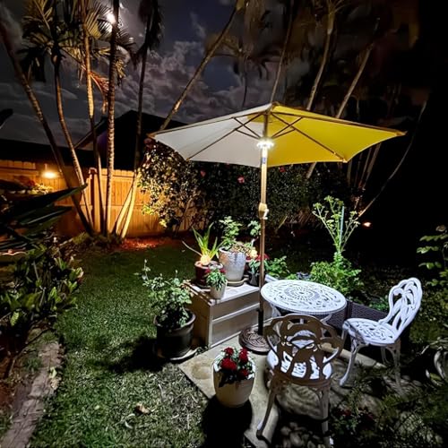 Image of OYOCO Patio Umbrella Light 3 Brightness Modes Cordless,with 28 Cool White LEDs-4 * AA Battery Operated Umbrella Lights,Fits 1.15 inch-2 inch Umbrella Poles,for Patio Umbrellas,Camping Tents and Indoor Use