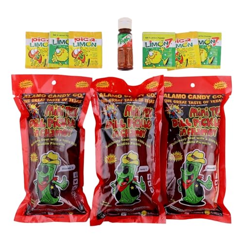 Chamoy Pickle Kit with Tajin, Lemon & Lime by Happy Packs Pepinillos
