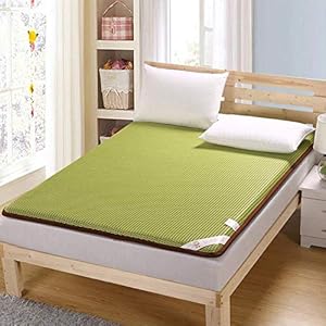 Futon Mattress Topper,cotton Floor Mat Anti-slip Folding Mattress Breathable Skin-friendly Mat Sleeping Pad -double Japanese Sleeping Pad,soft Futon Floor Mattress Thickness 5cm,Green,90x200cm