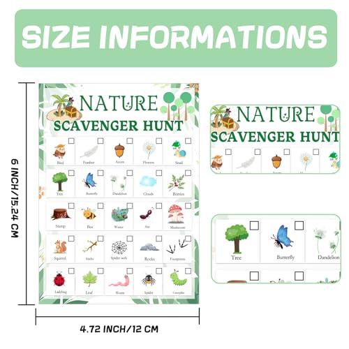 Schnitzeljagd-Karte, Natur, 12,7 x 17,8 cm, Camping, Schnitzelsuche, Spielkarte, Camping, Roadtrip, Fahrzeug, Geburtstag, Outdoor, Innenbereich, Suchaktivität für Erwachsene