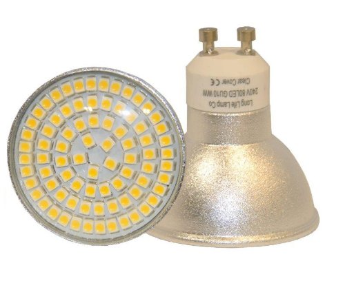 Long Life Lamp Company 80LED Energy Saving GU10 Bulb 380 Lumens 50w Brightness