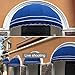 KDDFN Dome Window Awning,Arc Awning,Retractable Canopy,Canvas Door Awning,Manual Sun Shade Shelter,Patio Awning,UV Rain Snow Protection Door Canopy,for Residential Commercial (Blue,Diameter:51in)