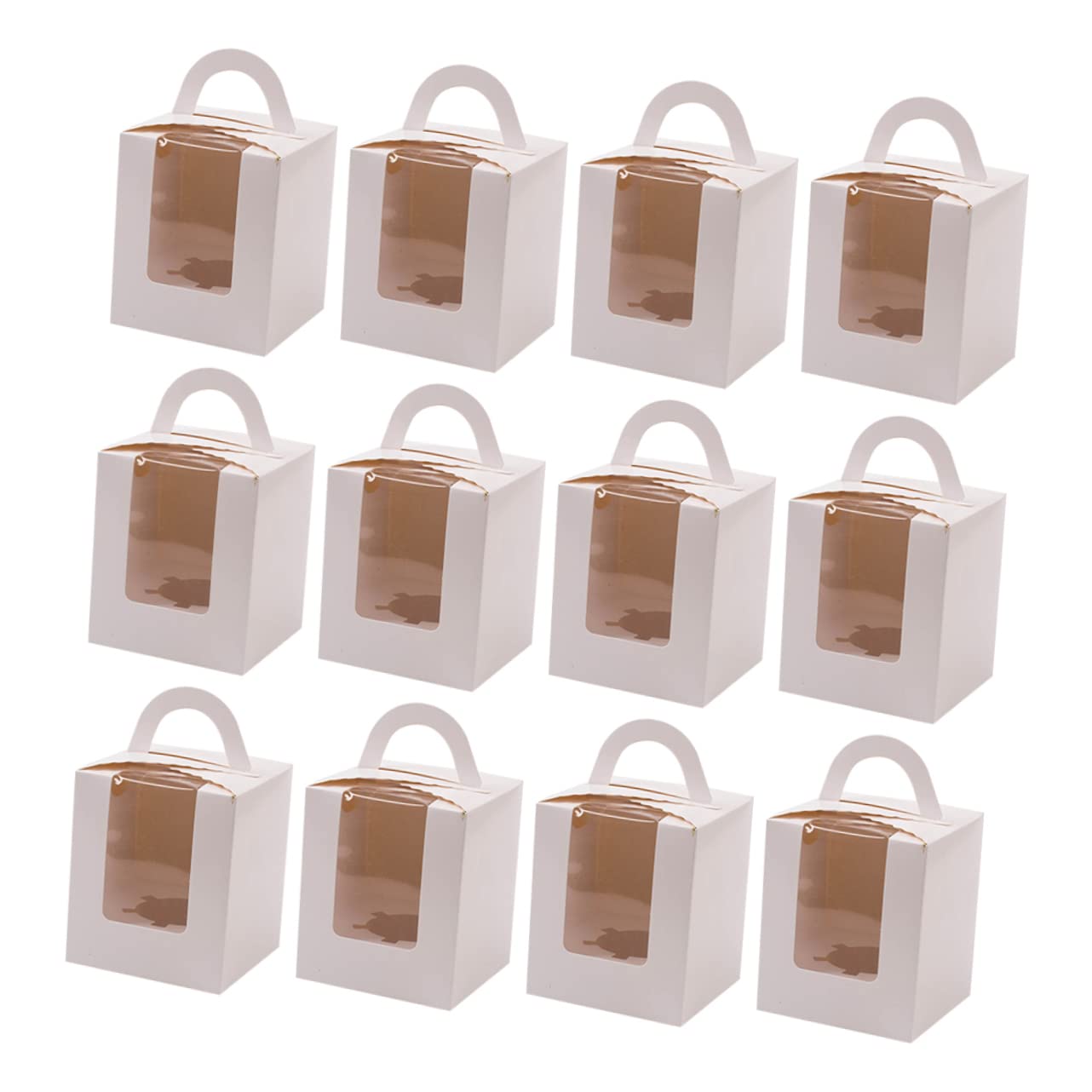 OFFSCH Individual Cupcake Boxes with Window 24 Pack Cake Inserts Easy to Carry Dessert Packaging