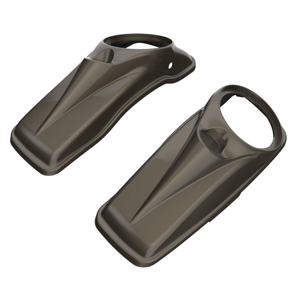 Moto Onfire 8'' Saddlebag Speaker Lids Covers Fit for Harley Touring 2014+, (River Rock Gray(Glossy))