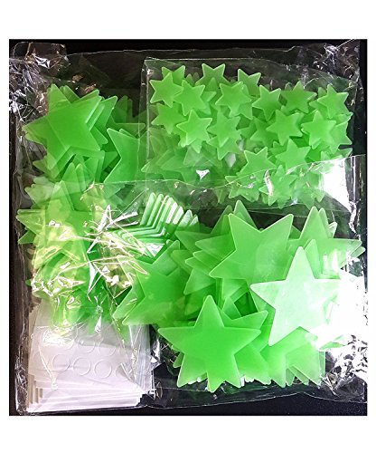 iCooker Glow in The Dark Stars Stickers [150 Stars] - Premium Quality Vinyl Wall Decor Decals Set for Baby Kids Room Bedroom Wall Ceiling - Best Fluorescent Moon & Planets Home Wall Glow Stickers